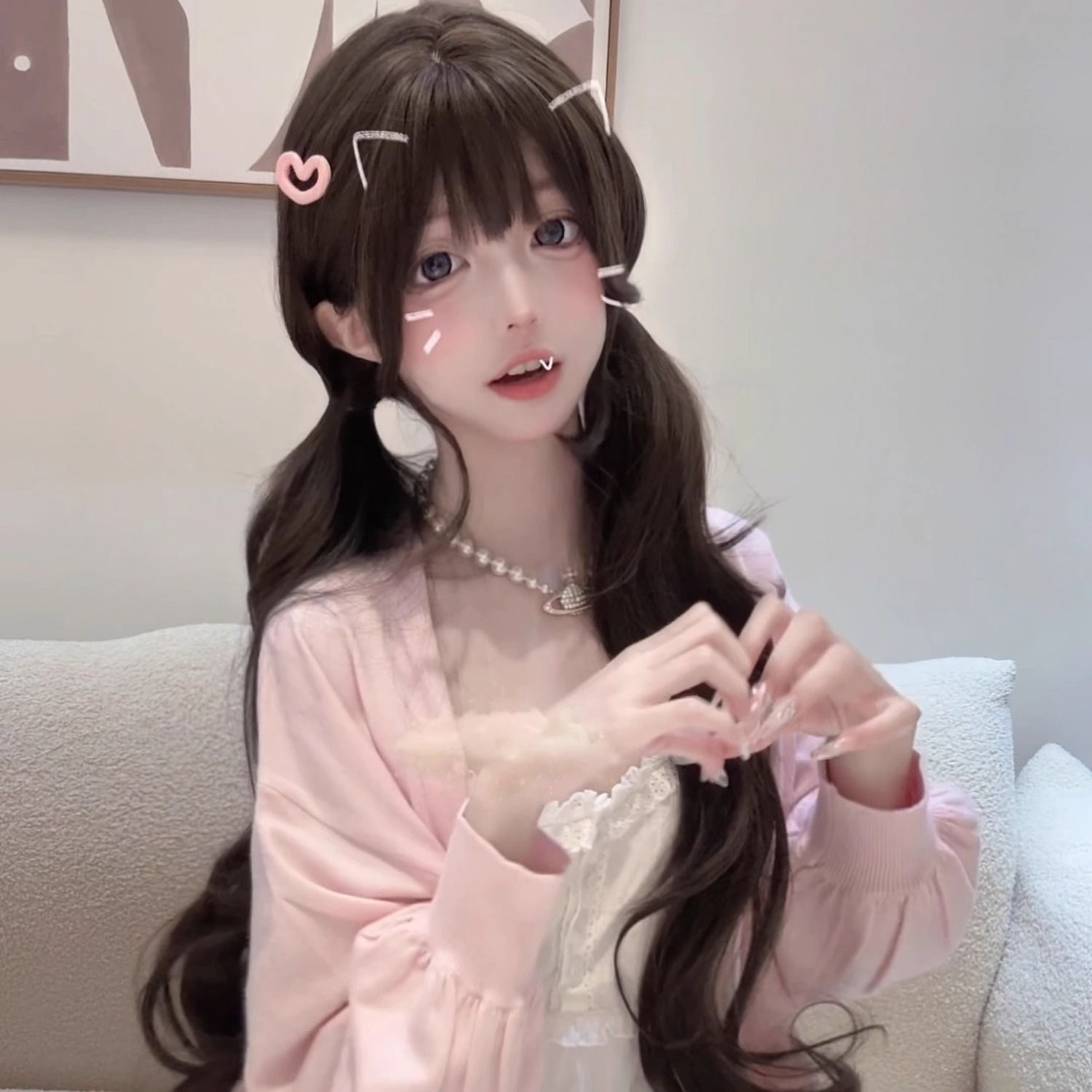 Anime Cosplay Girl Photo - 75cm Synthetic Long Wavy Lolita Cosplay