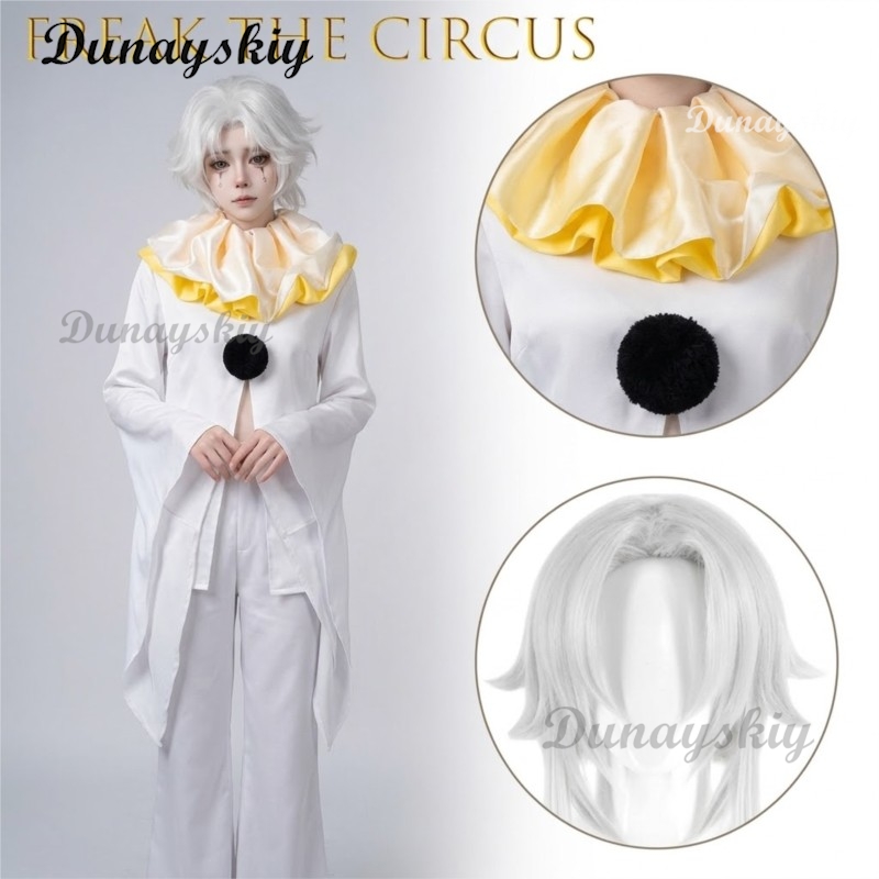 Anime Cosplay Long Hair - Pierrot Freak Party White Clown Cosplay