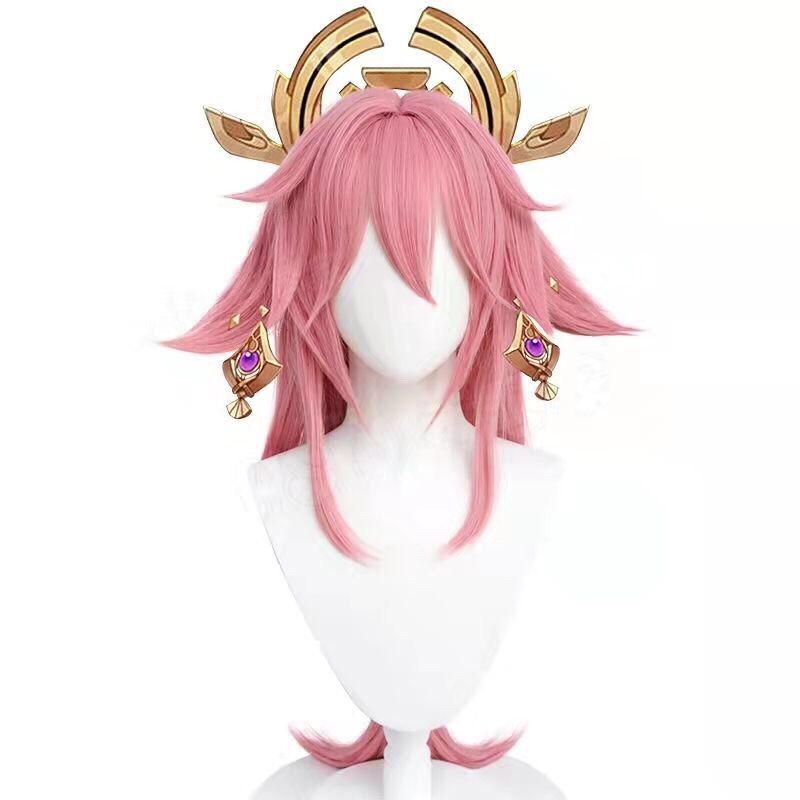 Anime Cosplay Realistic - Genshin Impact Yae Miko Cosplay Wig
