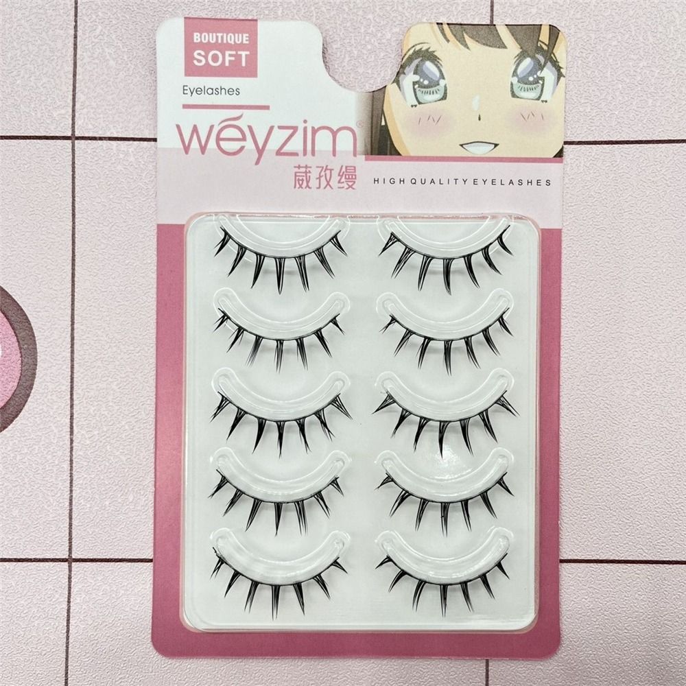 Faux Mink False Eyelashes 5 Pa - Anime Cosplay Lashes ulasan dan harga