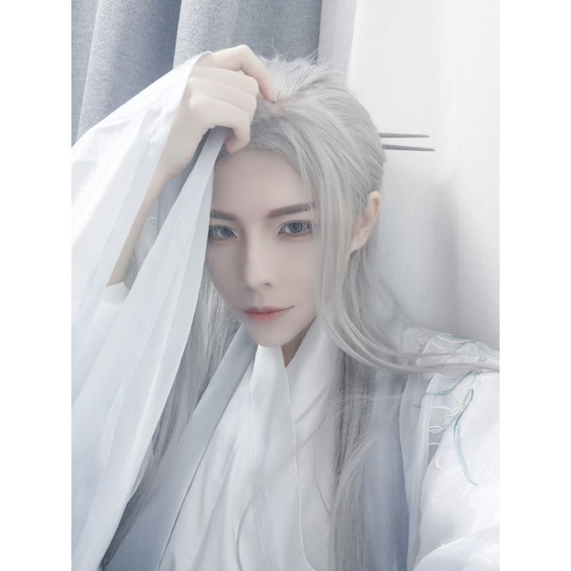 Men Hanfu Long Straight Hair A - Anime Cosplay Long Hair ulasan dan harga