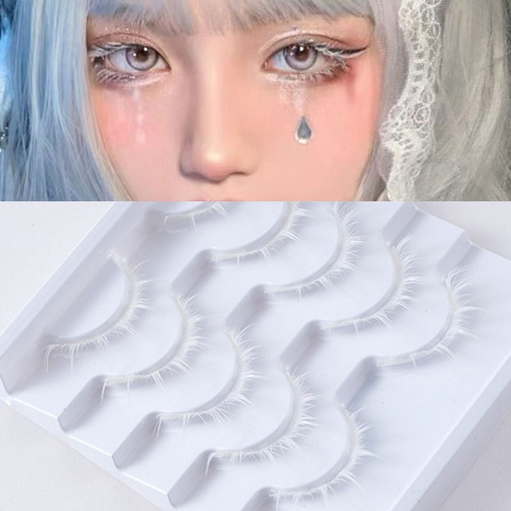 White White Anime Eyelashes Ja - Anime Cosplay Lashes ulasan dan harga
