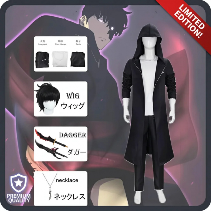▓2026Sung Jinwoo Solo Leveling - Cosplay Anime Solo ulasan dan harga
