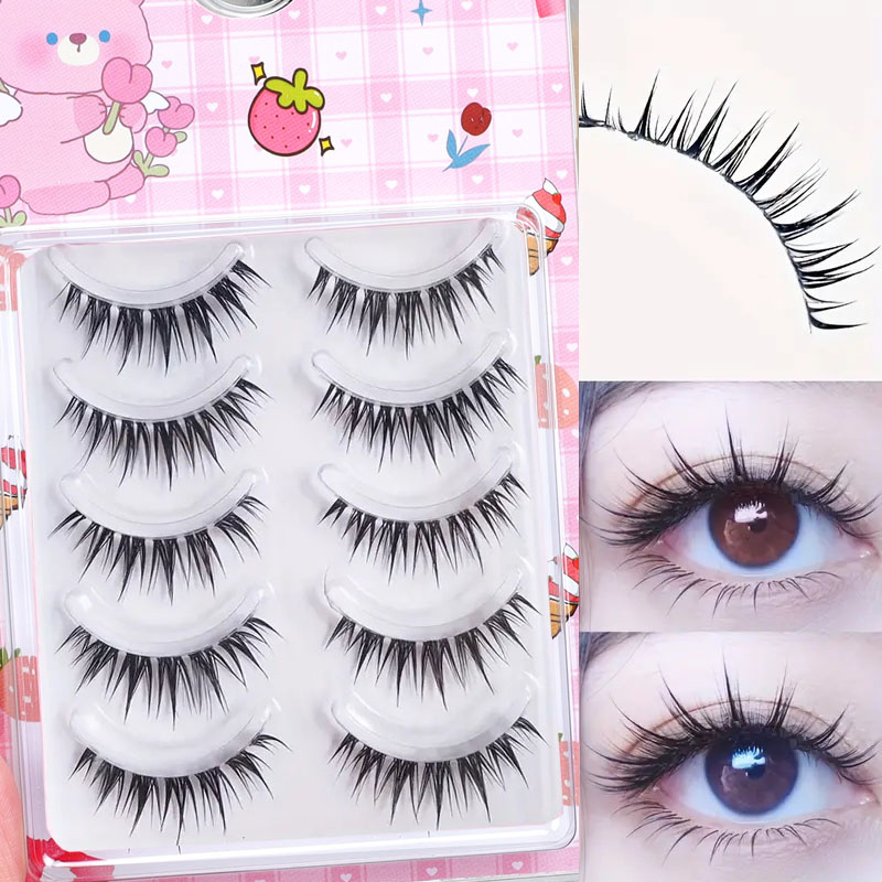 5 Pairs of Wet Comic Eyelashes - Anime Cosplay Lashes ulasan dan harga