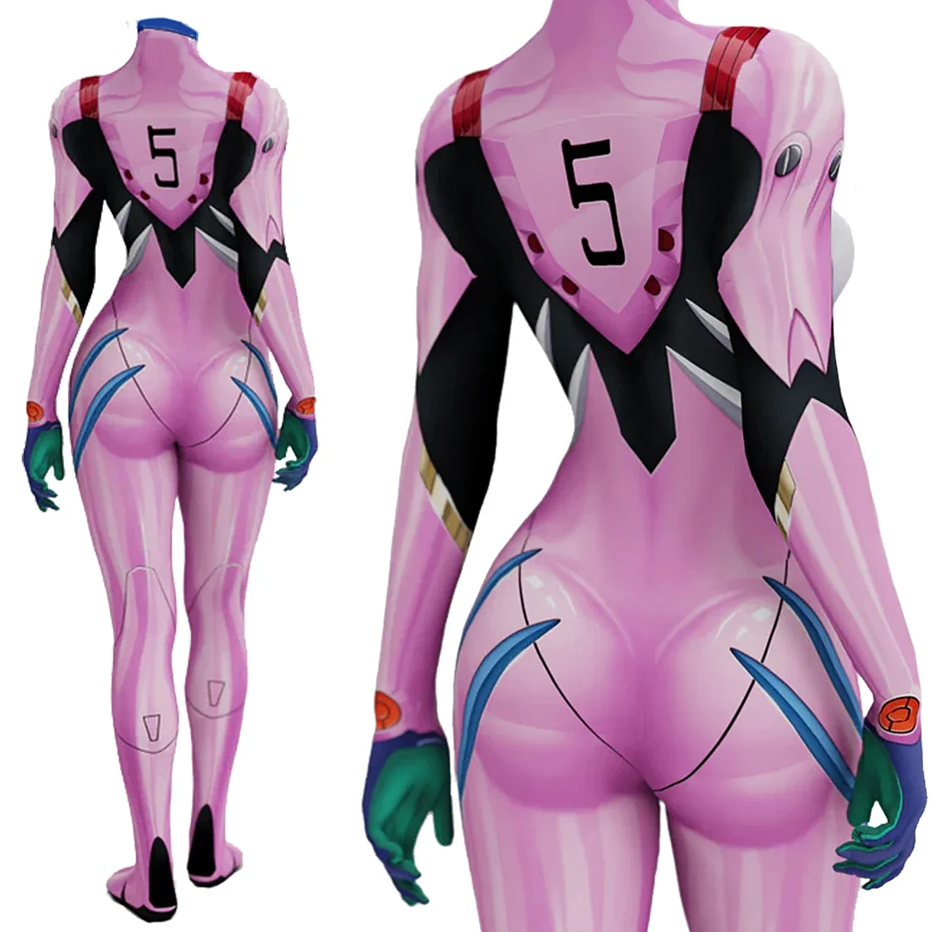 Anime EVA 05 Makinami Cosplay  - Anime Cosplay Jumpsuit ulasan dan harga