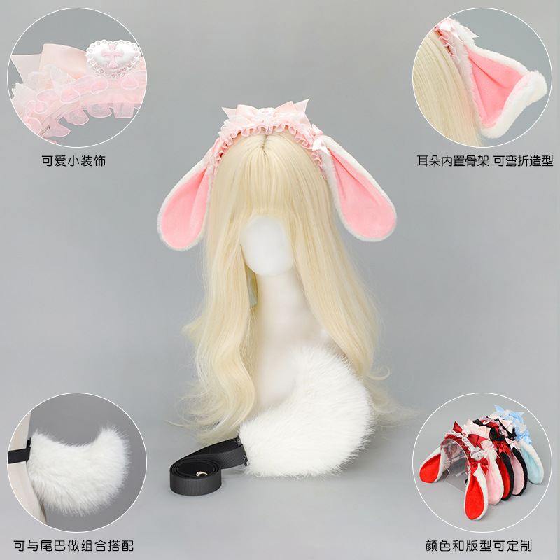 Lolita Rabbit Ear Headband Wom - Anime Cosplay Girl Photo ulasan dan harga